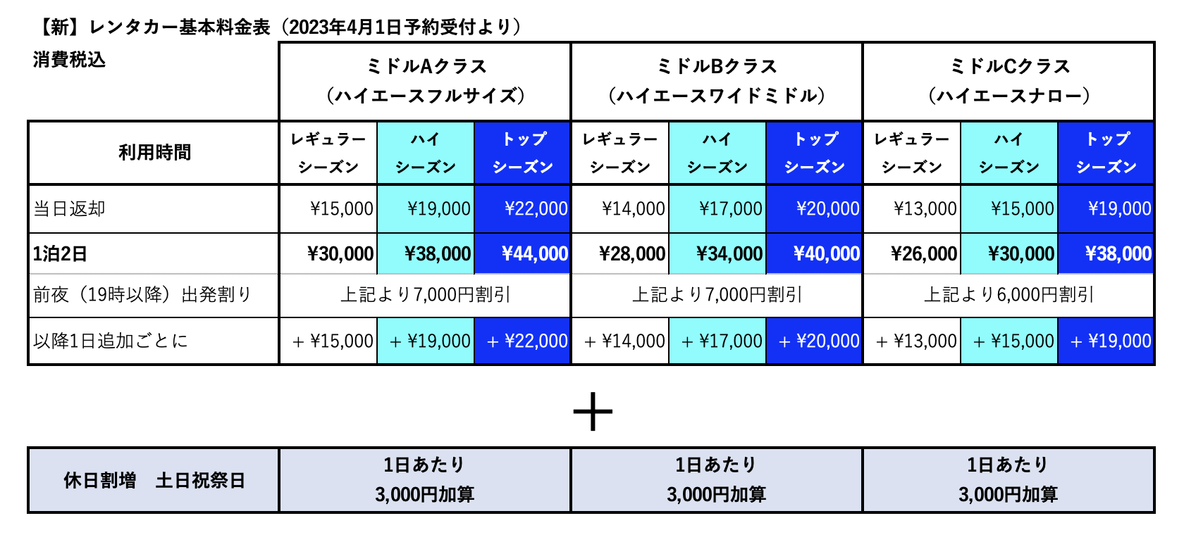 料金表2023